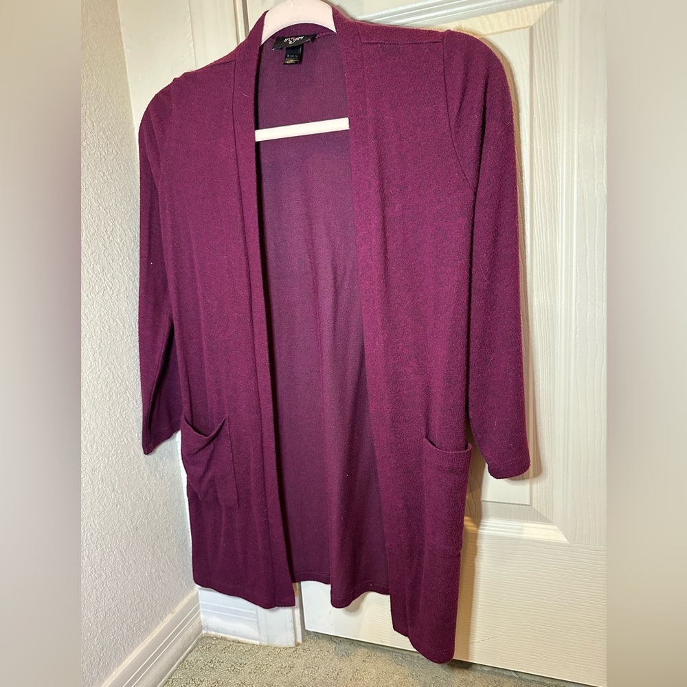 Purple long cardigan size 10-12 girls